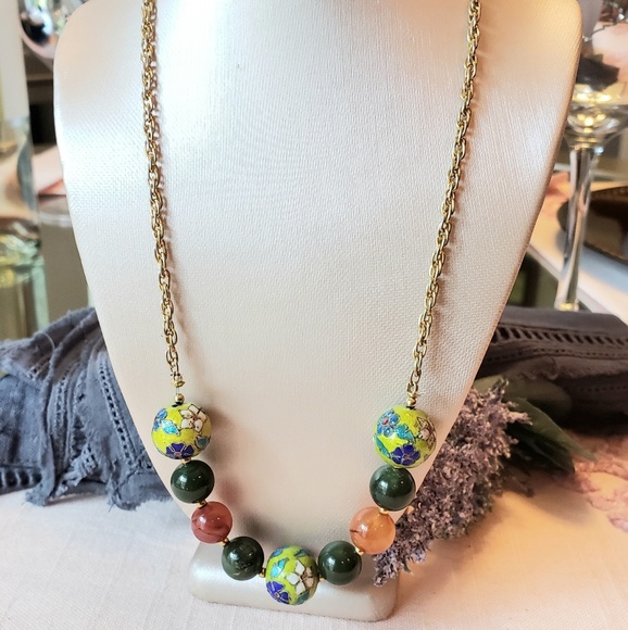 Hobe Jewelry - Vintage Hobe Cloisonne Bead Choker Necklace